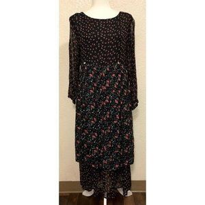 Jasmine by K.V.M Vintage 90s Black Floral Cottage core Dress